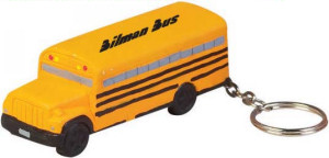 Promotional Key Chains: School Bus Stress Ball Keychains